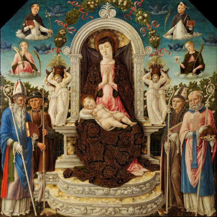 Bartolomeo Vivarini, Madonna col Bambino e Santi, 1465, Napoli, Museo di Capodimonte